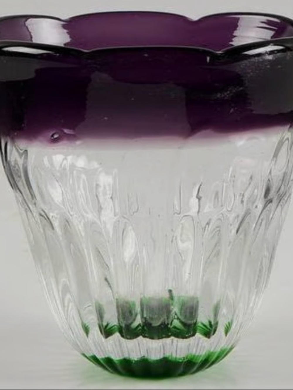 Six (6) Anthropologie Purple and Green Rippled Glass Tumbler - Picture 11 of 11